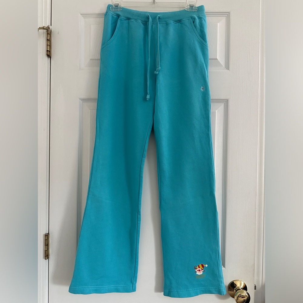 BRAND NEW: Kids Teal (adults small) Sweatpants with fun clown graphics